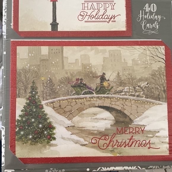 NEW SEALED BOX SET 40 Holiday Christmas Cards Self-Sealing Envelopes & Stickers - Picture 3 of 7